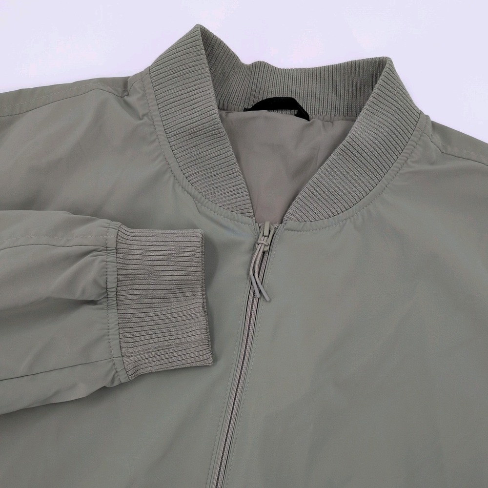 Zara Men's Lightweight Technical Bomber Jacket - Gray-Green / Sage - Sz XXL NWOT